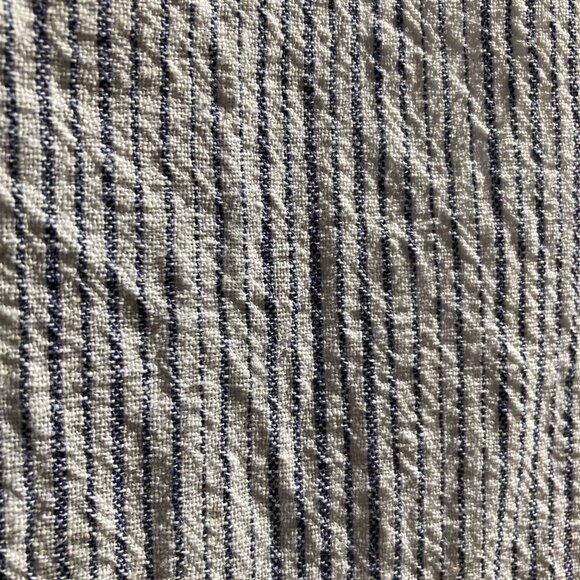 Liz Claiborne button down sleeveless tank top - pinstripe white and blue Size L - Picture 4 of 8